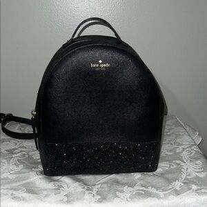 Kate Spade Black Glitter Mini Backpack